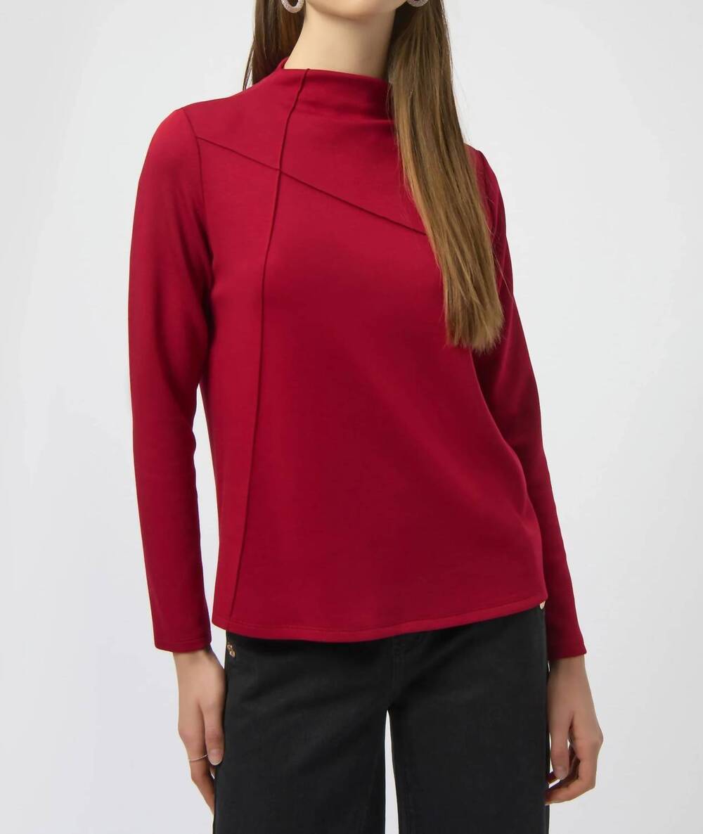 NEW JOSEPH RIBKOFF scuba jersey straight top in deep cherry